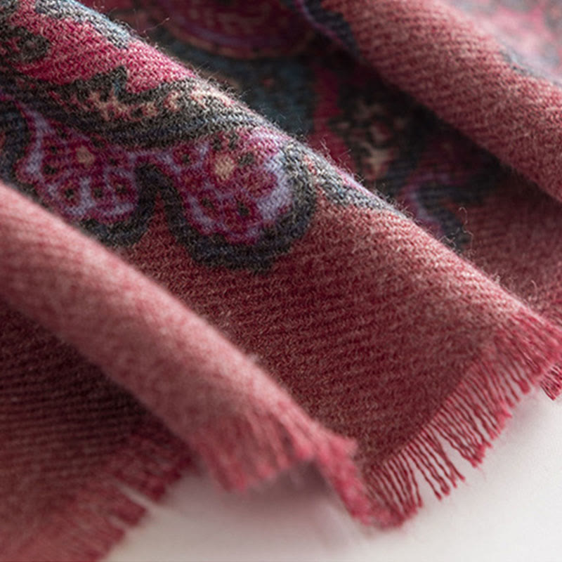 BWOOOH Tibetan Paisley Prints Shawl Fall Winter Soft Warm