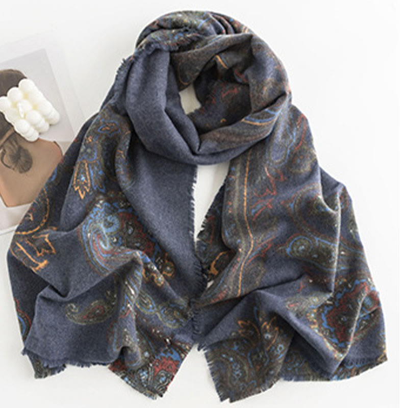 BWOOOH Tibetan Paisley Prints Shawl Fall Winter Soft Warm