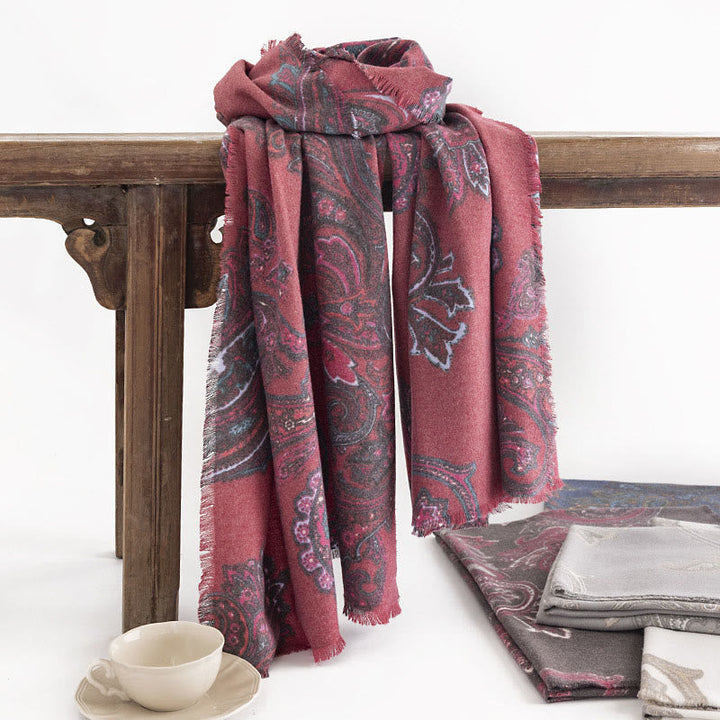 BWOOOH Tibetan Paisley Prints Shawl Fall Winter Soft Warm