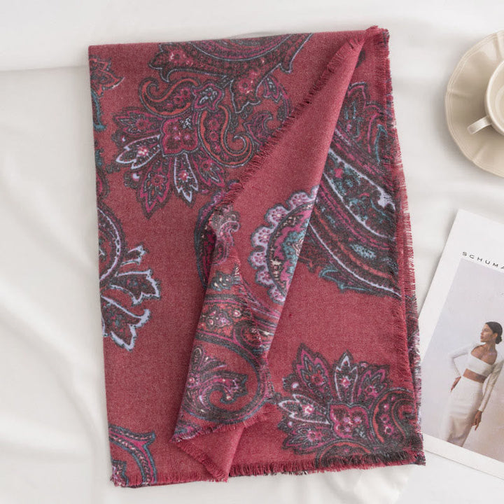 BWOOOH Tibetan Paisley Prints Shawl Fall Winter Soft Warm