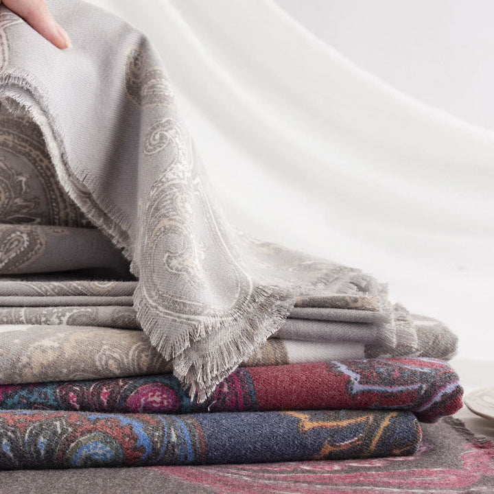 BWOOOH Tibetan Paisley Prints Shawl Fall Winter Soft Warm