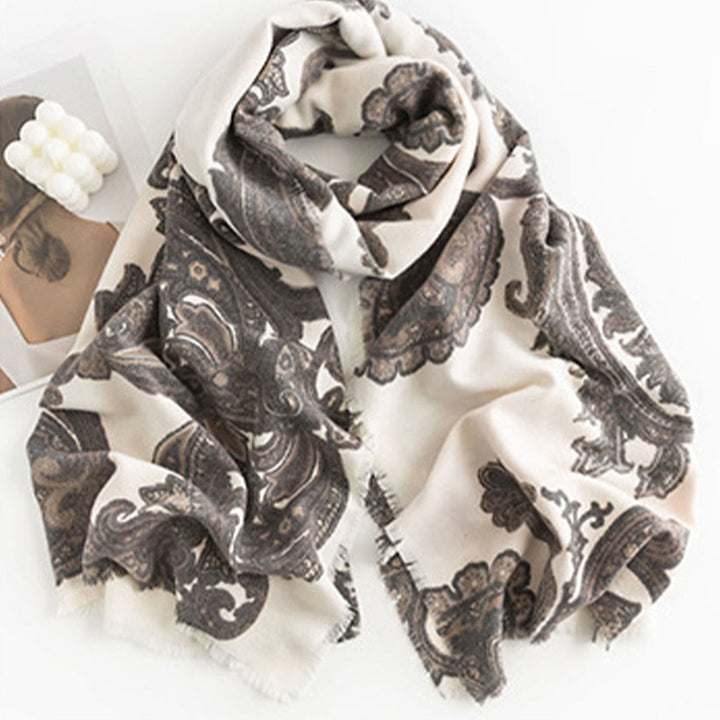 BWOOOH Tibetan Paisley Prints Shawl Fall Winter Soft Warm