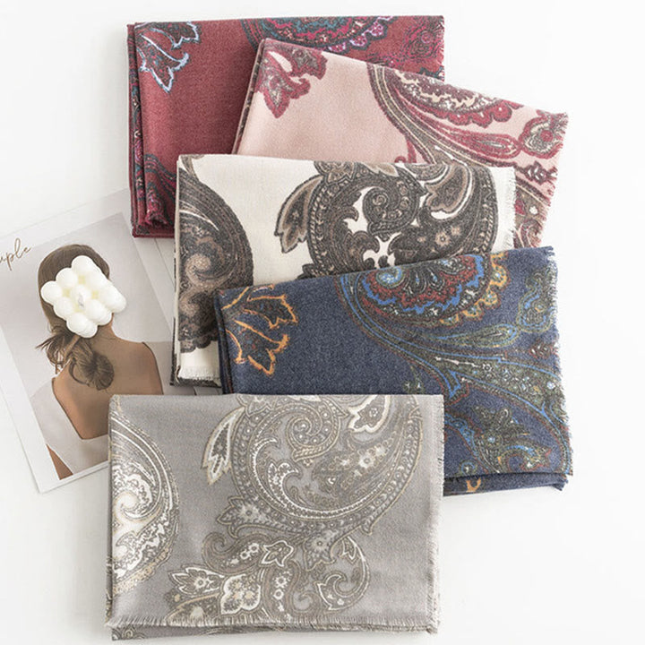 BWOOOH Tibetan Paisley Prints Shawl Fall Winter Soft Warm