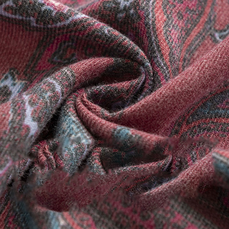 BWOOOH Tibetan Paisley Prints Shawl Fall Winter Soft Warm