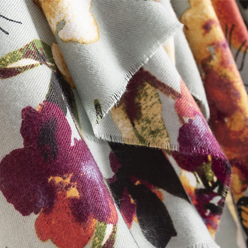 BWOOOH Tibetan Colorful Butterfly Flower Print Shawl Fall