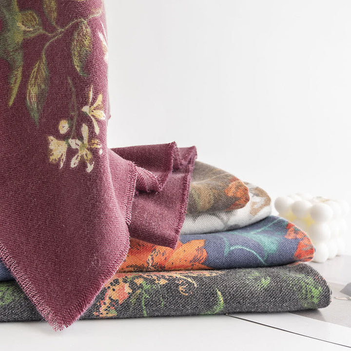 BWOOOH Tibetan Multiflora Rose Print Pattern Design Shawl
