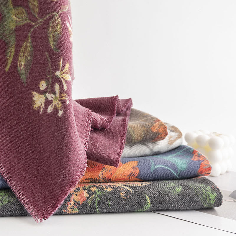 BWOOOH Tibetan Multiflora Rose Print Pattern Design Shawl