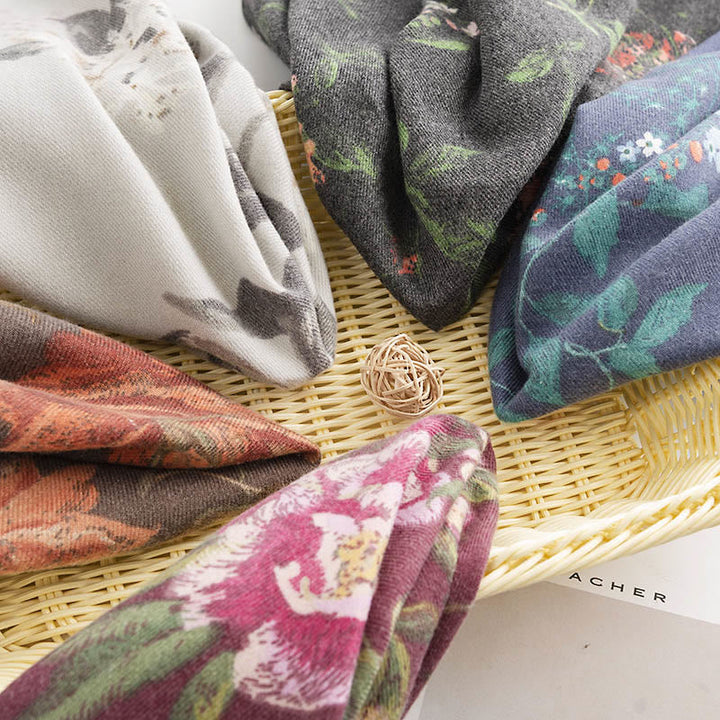 BWOOOH Tibetan Multiflora Rose Print Pattern Design Shawl