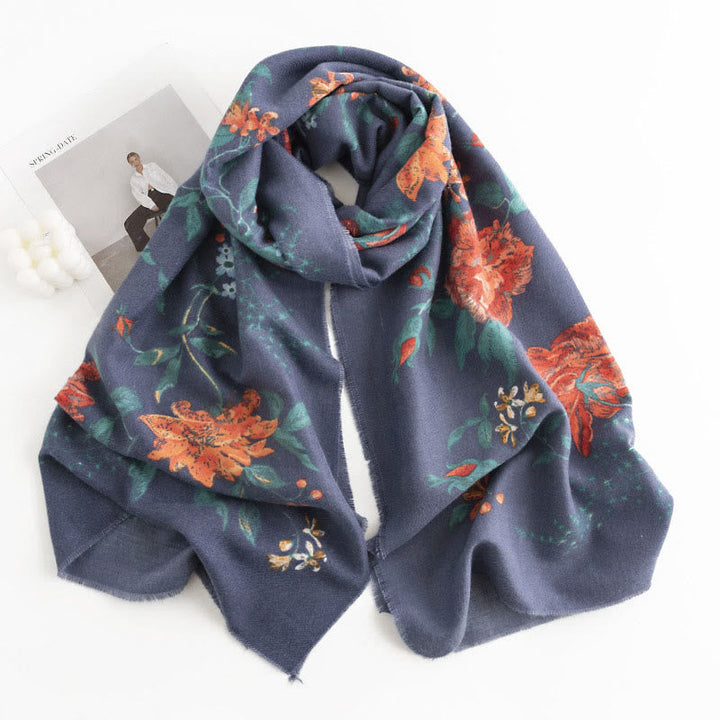 BWOOOH Tibetan Multiflora Rose Print Pattern Design Shawl