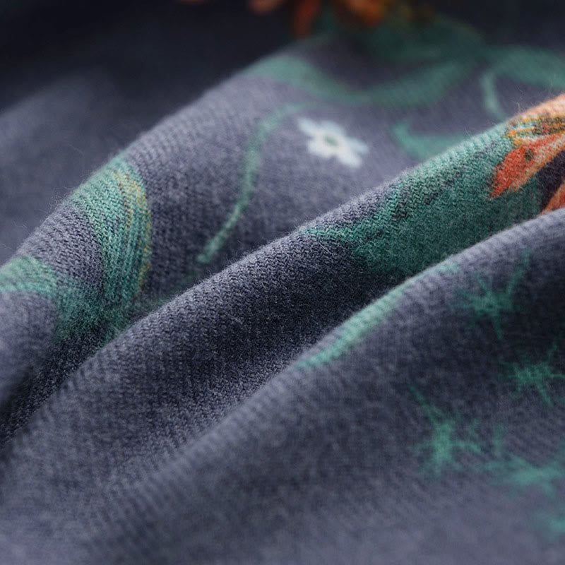 BWOOOH Tibetan Multiflora Rose Print Pattern Design Shawl