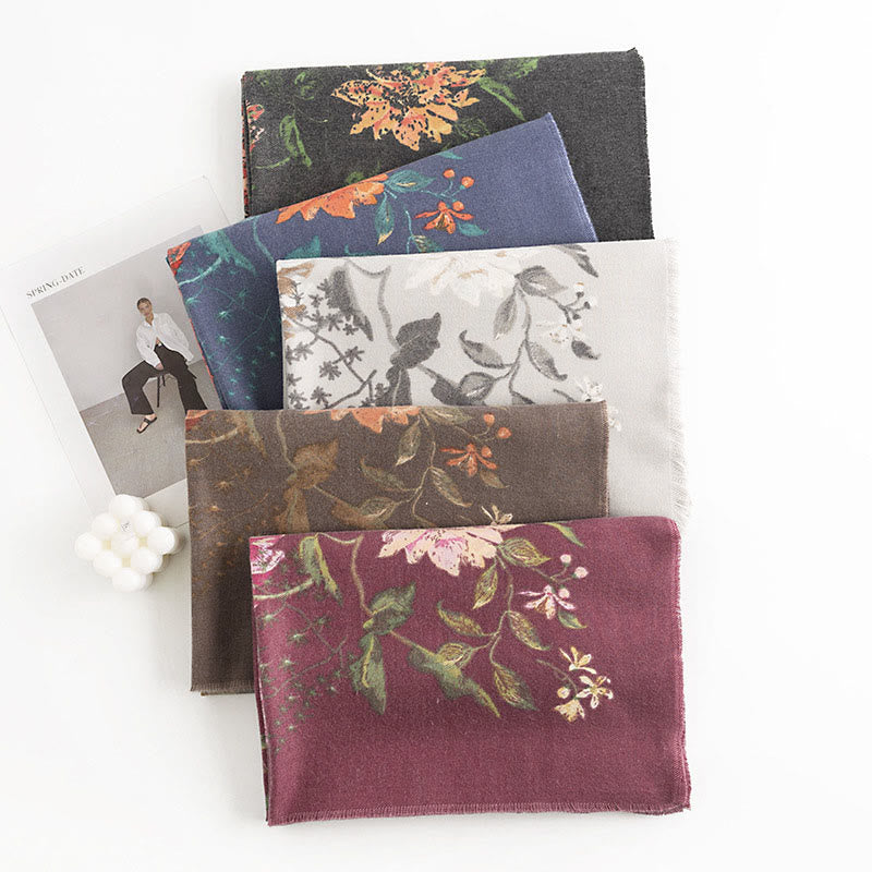 BWOOOH Tibetan Multiflora Rose Print Pattern Design Shawl