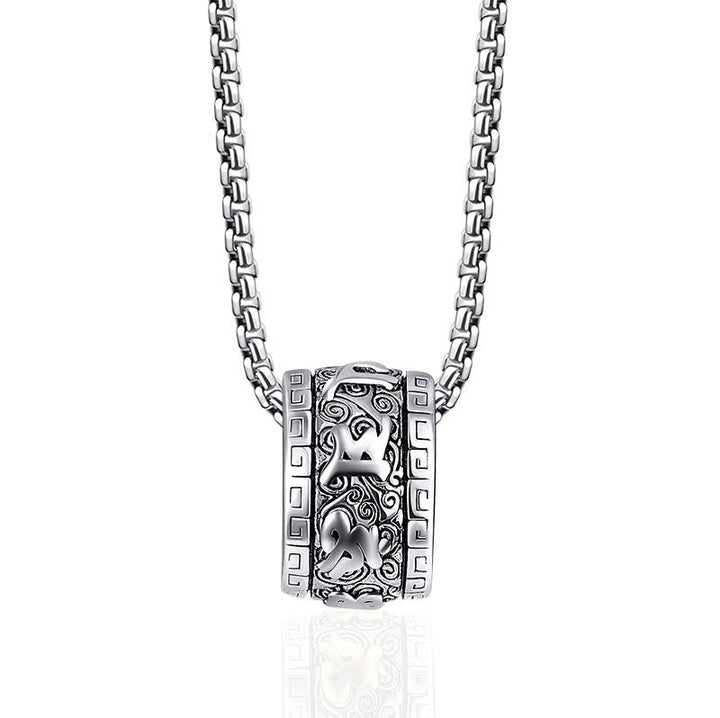BWOOOH Tibetan Om Mani Padme Hum Titanium Steel Peace Necklace Pendant