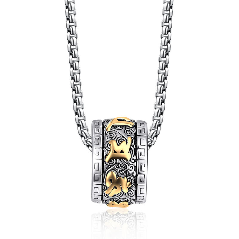 BWOOOH Tibetan Om Mani Padme Hum Titanium Steel Peace Necklace Pendant