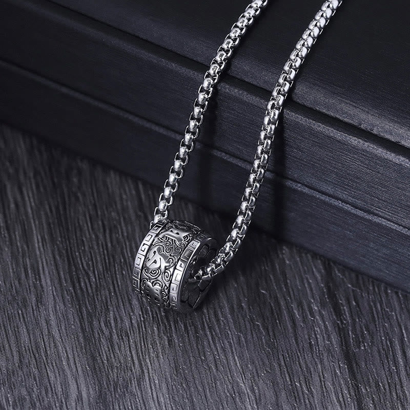 BWOOOH Tibetan Om Mani Padme Hum Titanium Steel Peace Necklace Pendant