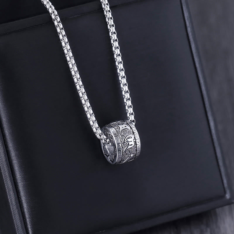 BWOOOH Tibetan Om Mani Padme Hum Titanium Steel Peace Necklace Pendant