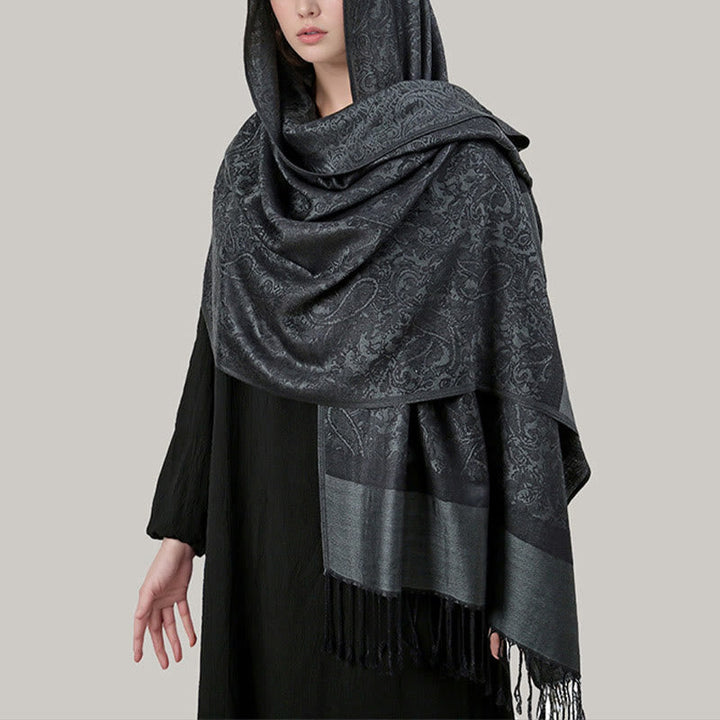 BWOOOH Tibetan Cashew Jacquard Tassels Shawl Spring Fall 