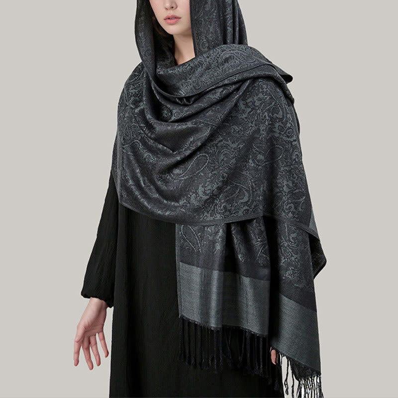 BWOOOH Tibetan Cashew Jacquard Tassels Shawl Spring Fall 
