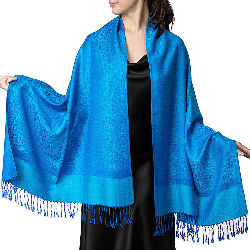BWOOOH Tibetan Cashew Jacquard Tassels Shawl Spring Fall 