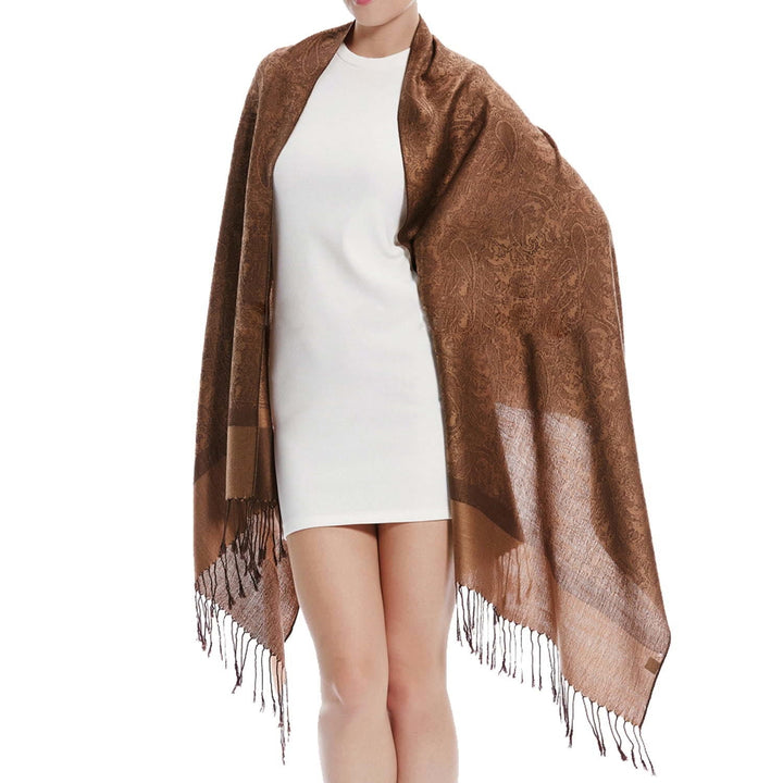 BWOOOH Tibetan Cashew Jacquard Tassels Shawl Spring Fall 