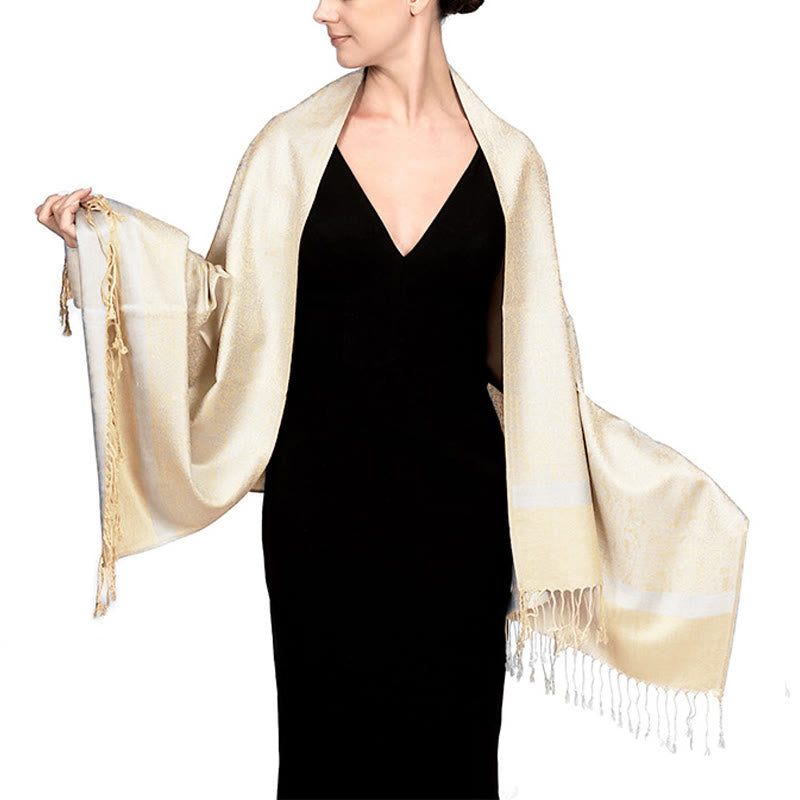 BWOOOH Tibetan Cashew Jacquard Tassels Shawl Spring Fall 
