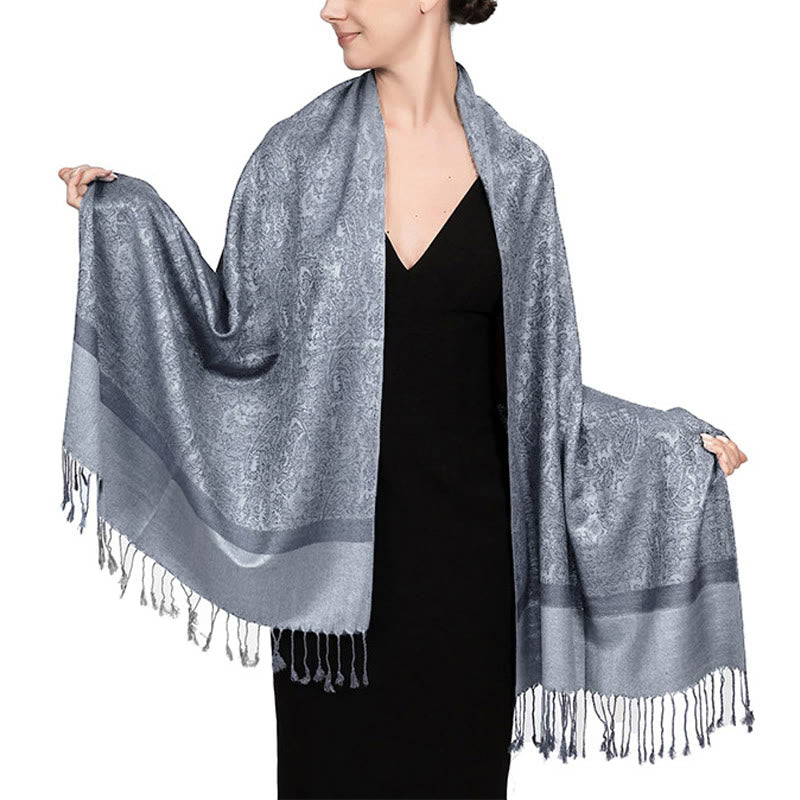 BWOOOH Tibetan Cashew Jacquard Tassels Shawl Spring Fall 