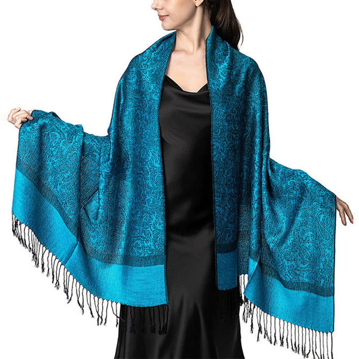 BWOOOH Tibetan Cashew Jacquard Tassels Shawl Spring Fall 