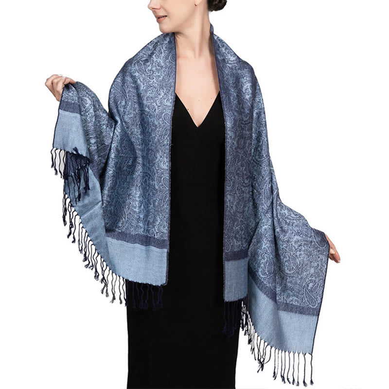 BWOOOH Tibetan Cashew Jacquard Tassels Shawl Spring Fall 