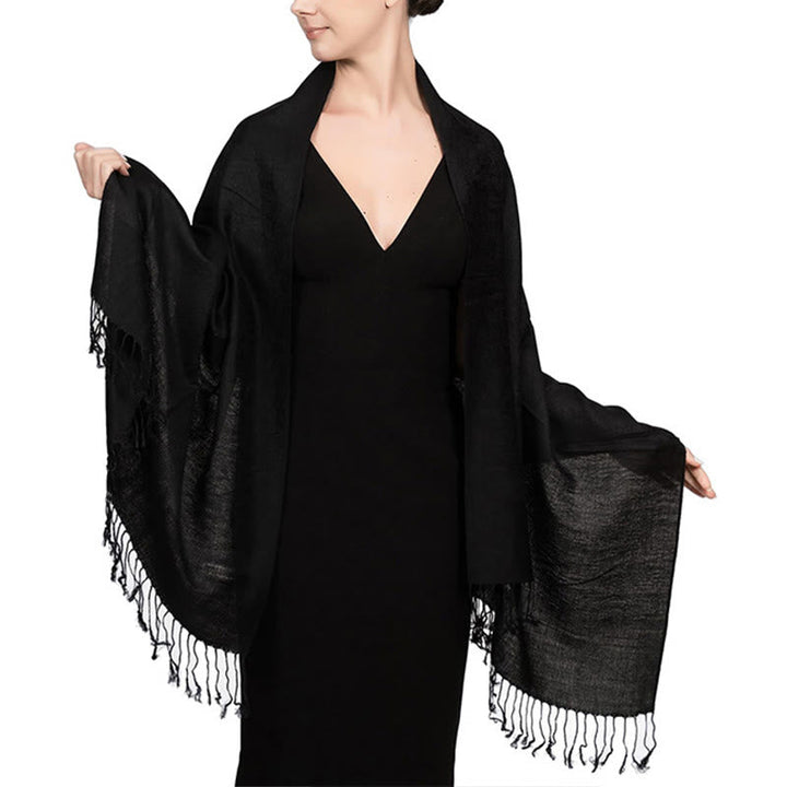 BWOOOH Tibetan Cashew Jacquard Tassels Shawl Spring Fall 