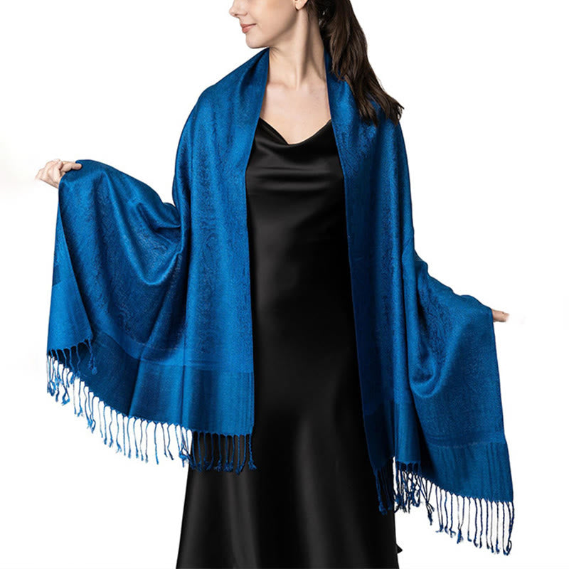 BWOOOH Tibetan Cashew Jacquard Tassels Shawl Spring Fall 
