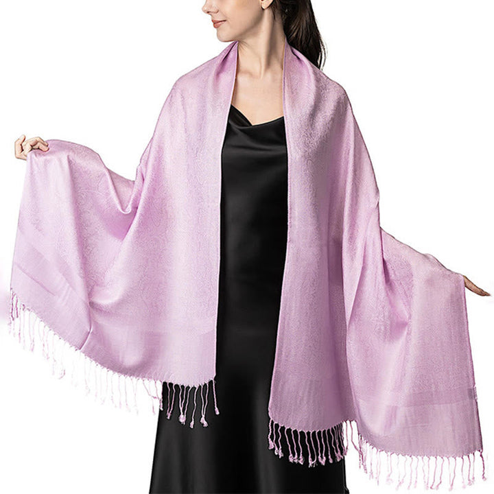 BWOOOH Tibetan Cashew Jacquard Tassels Shawl Spring Fall 