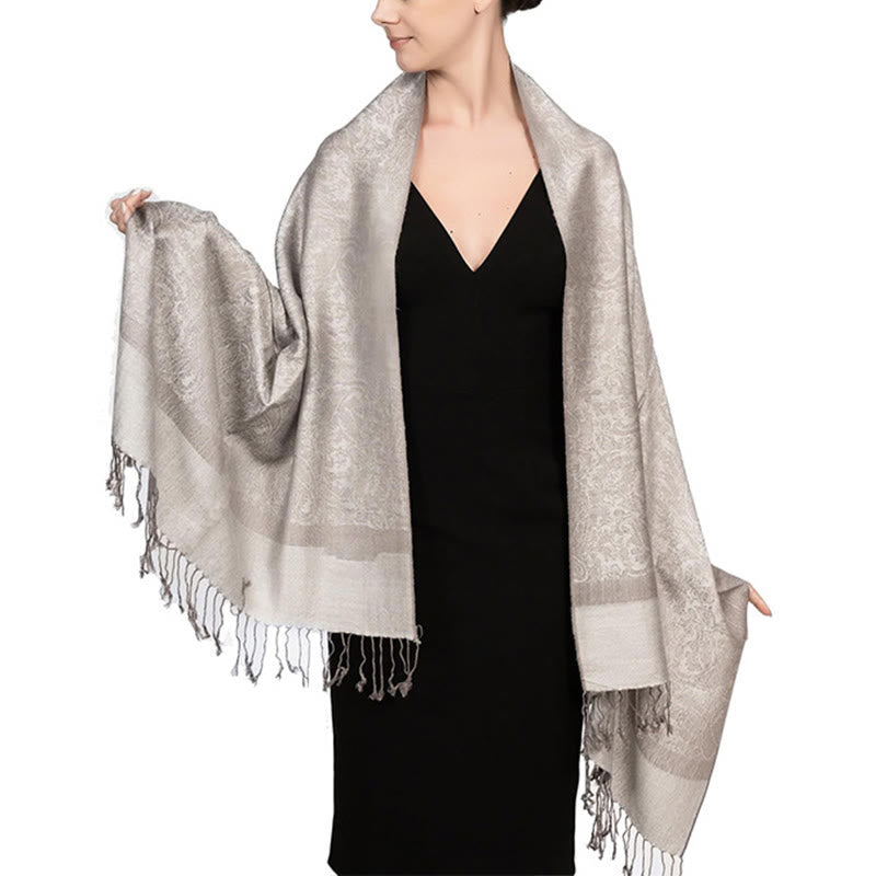 BWOOOH Tibetan Cashew Jacquard Tassels Shawl Spring Fall 