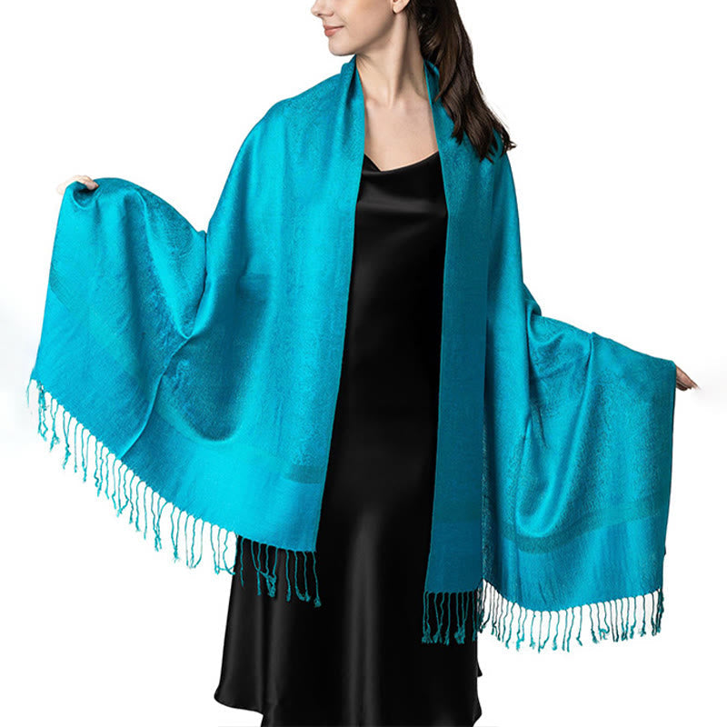 BWOOOH Tibetan Cashew Jacquard Tassels Shawl Spring Fall 