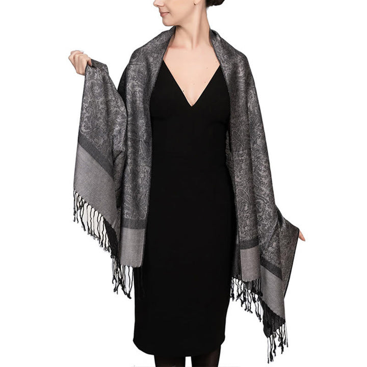 BWOOOH Tibetan Cashew Jacquard Tassels Shawl Spring Fall 