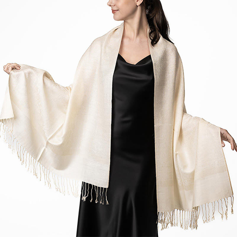 BWOOOH Tibetan Cashew Jacquard Tassels Shawl Spring Fall 