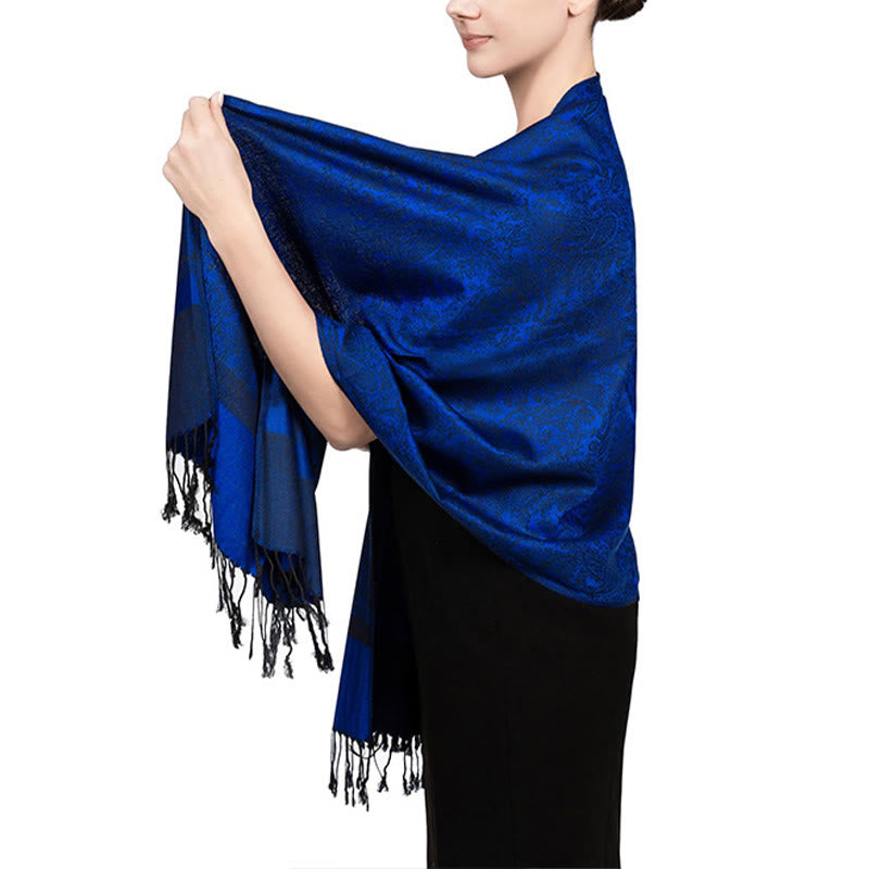 BWOOOH Tibetan Cashew Jacquard Tassels Shawl Spring Fall 