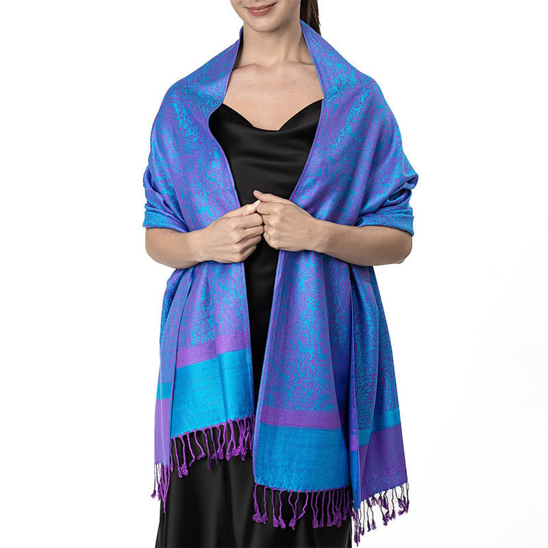 BWOOOH Tibetan Cashew Jacquard Tassels Shawl Spring Fall 