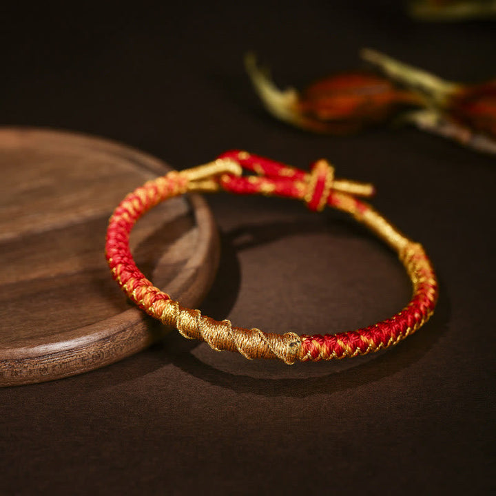 BWOOOH Tibetan Colorful Gold Thread Dragon Scale Knot Protection Braided Bracelet — Thread Tibetan bracelet for spiritual ...