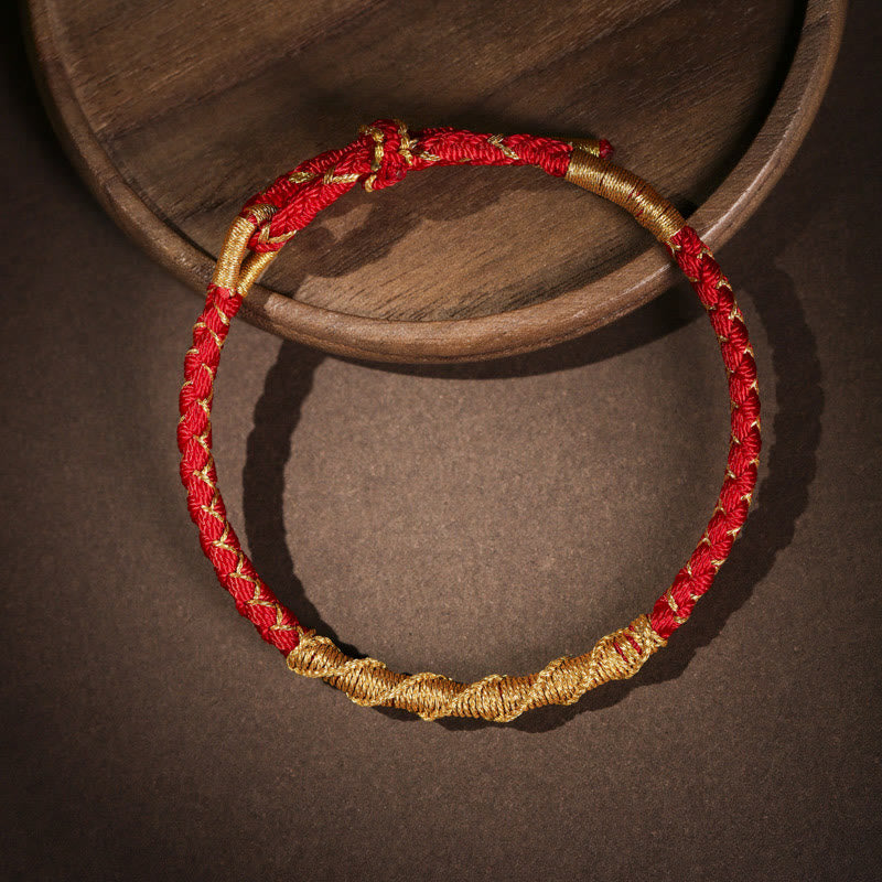 BWOOOH Tibetan Colorful Gold Thread Dragon Scale Knot Protection Braided Bracelet