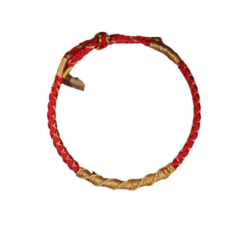 BWOOOH Tibetan Colorful Gold Thread Dragon Scale Knot Protection Braided Bracelet