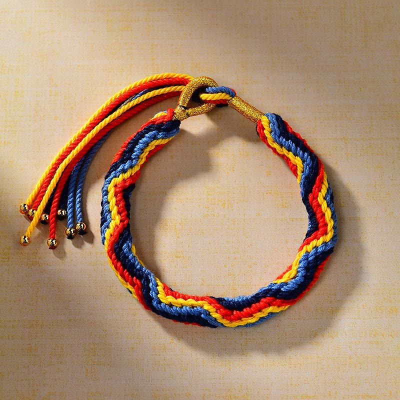BWOOOH Tibetan Hand-woven Colored Rope Luck Bracelet — natural stone Tibetan bracelet for spiritual healing and mindful li...