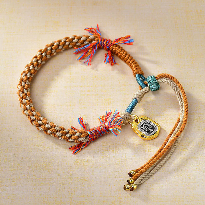 BWOOOH Tibetan Colored Rope Zakiram Goddess Of Wealth Adjustable Protection Bracelet — natural stone Tibetan bracelet for ...