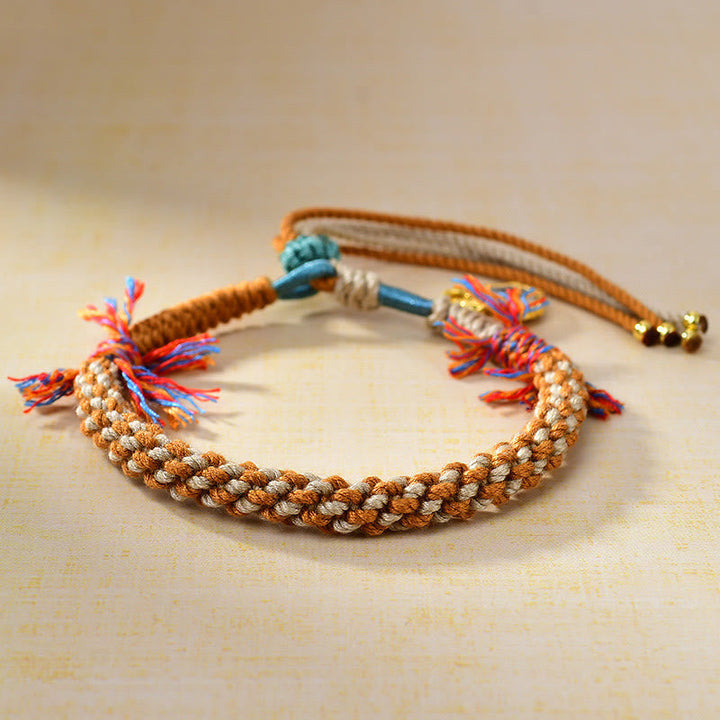BWOOOH Tibetan Colored Rope Zakiram Goddess Of Wealth Adjustable Protection Bracelet