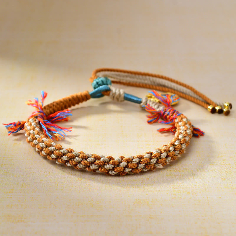 BWOOOH Tibetan Colored Rope Zakiram Goddess Of Wealth Adjustable Protection Bracelet