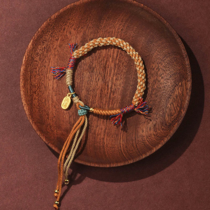 BWOOOH Tibetan Hand-woven Colored Rope Adjustable Tassels Nafu Luck Bracelet