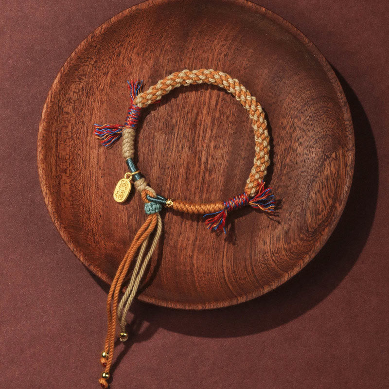 BWOOOH Tibetan Hand-woven Colored Rope Adjustable Tassels Nafu Luck Bracelet