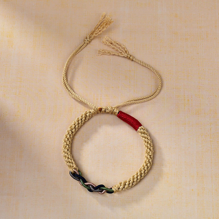 BWOOOH Tibetan Hand-rubbed Cotton Rope Luck Bracelet