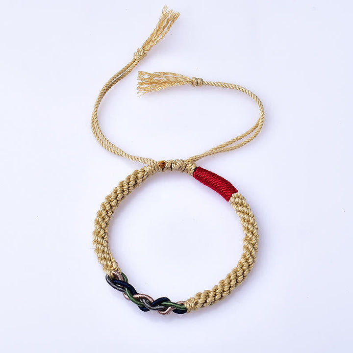 BWOOOH Tibetan Hand-rubbed Cotton Rope Luck Bracelet