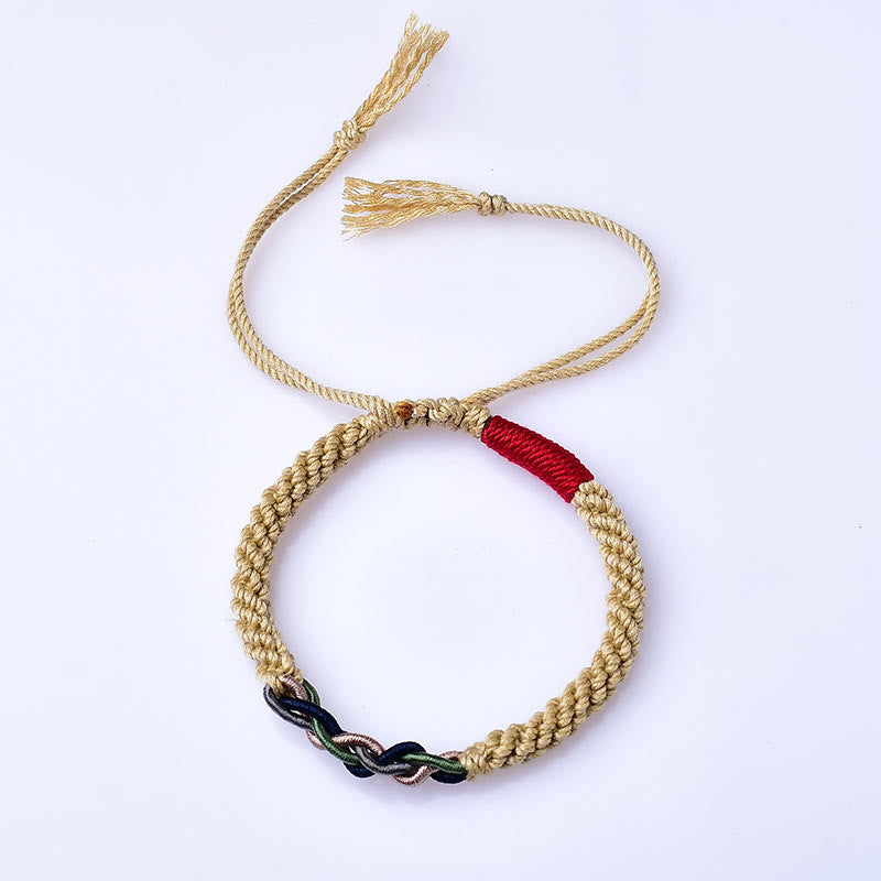 BWOOOH Tibetan Hand-rubbed Cotton Rope Luck Bracelet