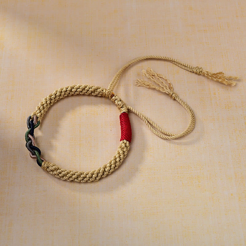 BWOOOH Tibetan Hand-rubbed Cotton Rope Luck Bracelet