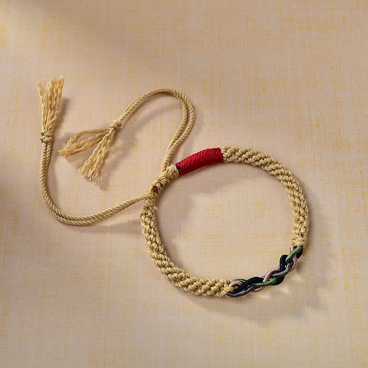 BWOOOH Tibetan Hand-rubbed Cotton Rope Luck Bracelet